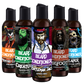Beard Conditioner by MONSTER - Moisturizer and cream rinse for facial hair. 12 varities available, 5 pictured here in amber bottles.