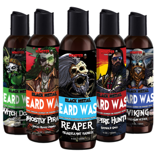 Beard Shampoo - Facial Hair Shampoo with Gentle Cleansers, Natural oils, and Activated Charcoal Powder