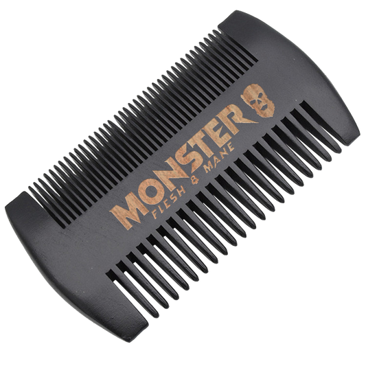 MONSTER Black Wooden Beard and Mustache Comb